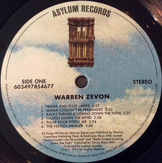 Warren Zevon : Warren Zevon (LP, Album, RE, 180)