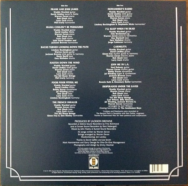 Warren Zevon : Warren Zevon (LP, Album, RE, 180)