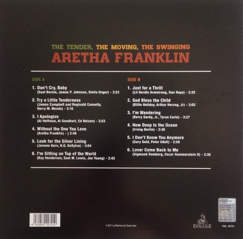 Aretha Franklin : The Tender, The Moving, The Swinging (LP, Album, RE, 180)
