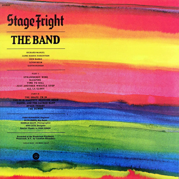 The Band : Stage Fright (LP, Album, RE, 180)