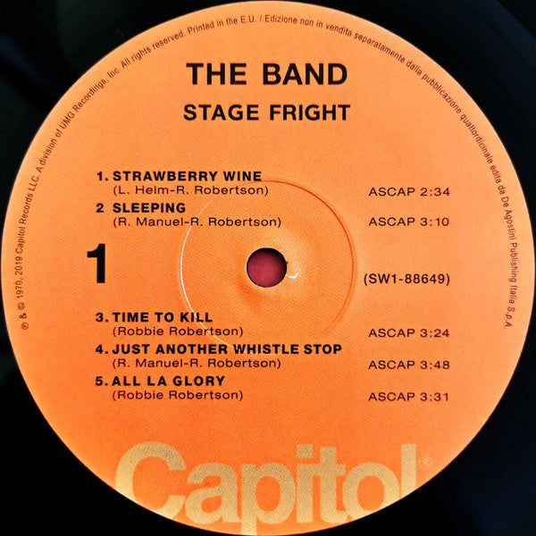 The Band : Stage Fright (LP, Album, RE, 180)