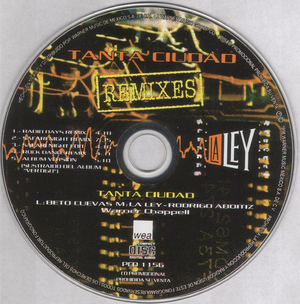 La Ley : Tanta Ciudad (Remixes) (CD, Maxi)