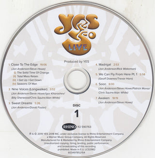 Yes : 50 Live (2xCD, Album, Dig)