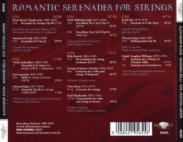 Antonín Dvořák · Sir Edward Elgar · Leoš Janáček · Vasily Sergeyevich Kalinnikov · Pyotr Ilyich Tchaikovsky : Romantic Serenades For Strings (5xCD, Comp)