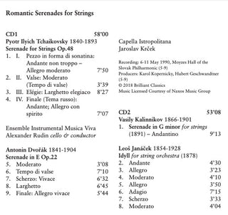 Antonín Dvořák · Sir Edward Elgar · Leoš Janáček · Vasily Sergeyevich Kalinnikov · Pyotr Ilyich Tchaikovsky : Romantic Serenades For Strings (5xCD, Comp)