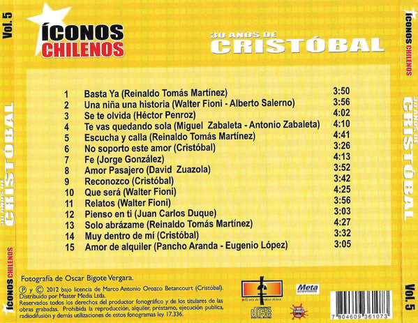 Cristobal (7) : Íconos Chilenos (Vol. 5) (CD, Comp)