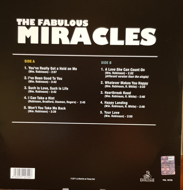 The Miracles : The Fabulous Miracles (LP, Album, RE, Unofficial, 180)