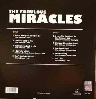 The Miracles : The Fabulous Miracles (LP, Album, RE, Unofficial, 180)