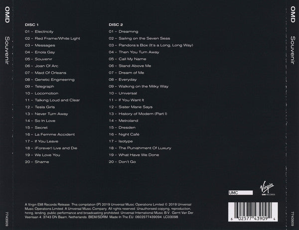 OMD* : Souvenir (2xCD, Comp, RM)