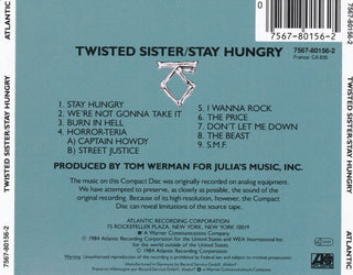 Twisted Sister : Stay Hungry (CD, Album, RE, RP)