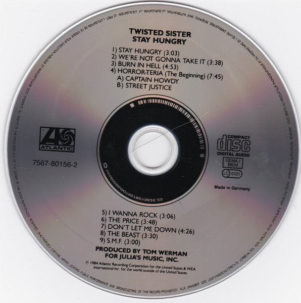 Twisted Sister : Stay Hungry (CD, Album, RE, RP)