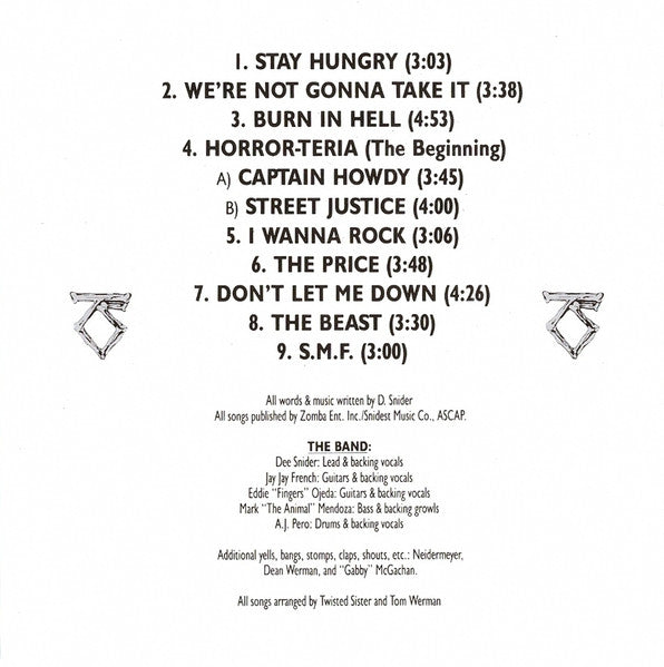 Twisted Sister : Stay Hungry (CD, Album, RE, RP)