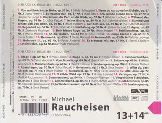 Michael Raucheisen, Johannes Brahms : Michael Raucheisen 13+14/66 (2xCD, Comp, Mono, RM)