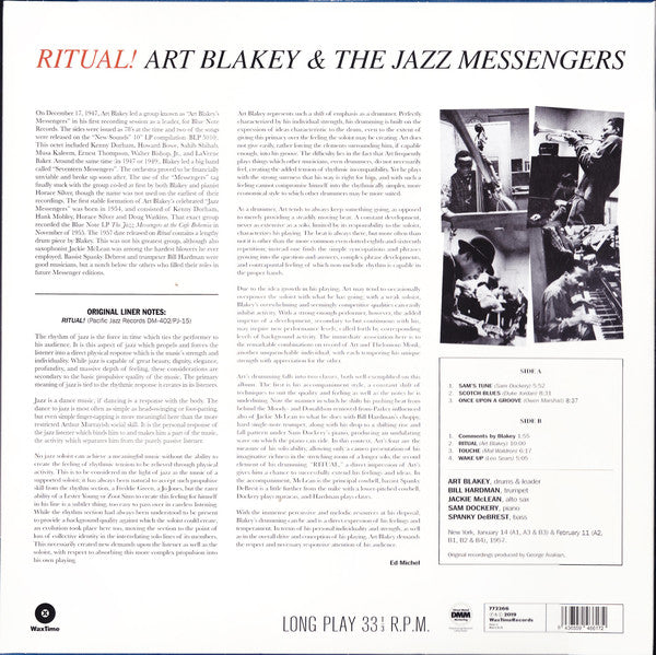 Art Blakey & The Jazz Messengers Featuring Jackie McLean & Bill Hardman : Ritual (LP, Album, Ltd, RE, RM, 180)