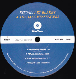 Art Blakey & The Jazz Messengers Featuring Jackie McLean & Bill Hardman : Ritual (LP, Album, Ltd, RE, RM, 180)