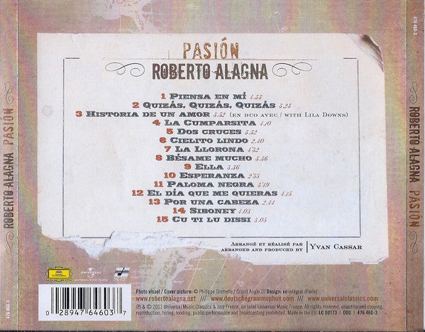 Roberto Alagna : Pasión (CD, Album)