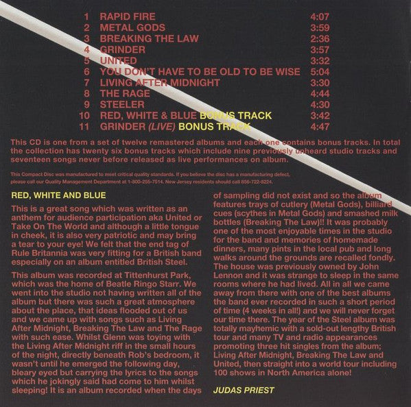 Judas Priest : British Steel (CD, Album, RE, RM, RP)