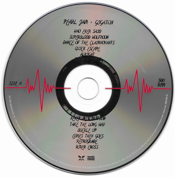 Pearl Jam : Gigaton (CD, Album)