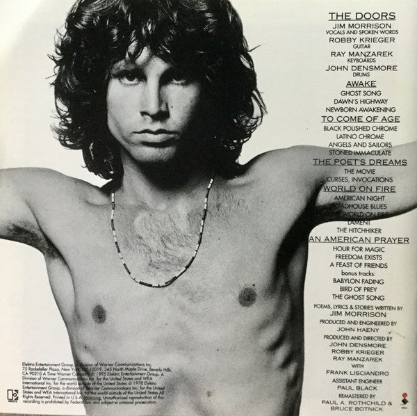 Jim Morrison Music By The Doors : An American Prayer (CD, Album, RE, RM)