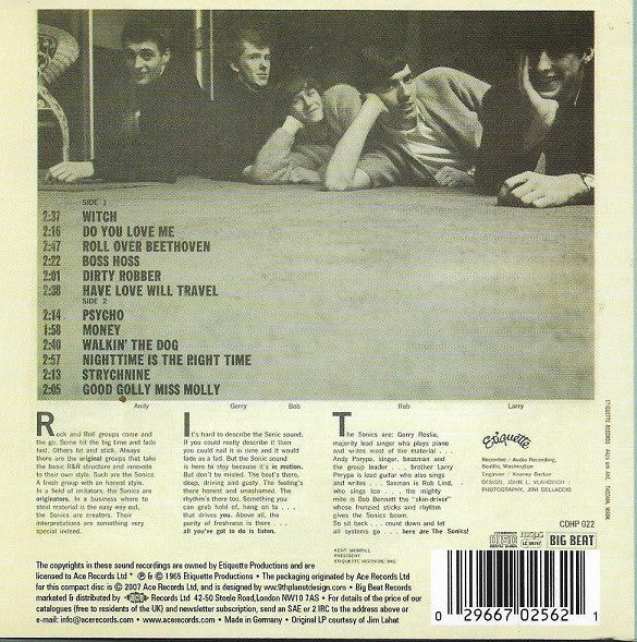 The Sonics : Here Are The Sonics!!! (CD, Album, Mono, RE, Car)