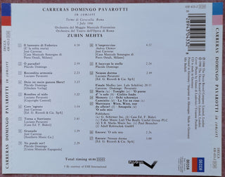 José Carreras, Placido Domingo, Luciano Pavarotti In Concert Zubin Mehta : Carreras Domingo Pavarotti - In Concert (With Zubin Mehta) (CD, Album)
