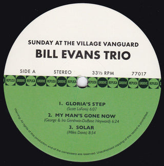 The Bill Evans Trio : Sunday At The Village Vanguard (LP, Album, RE + CD, Album, RE)