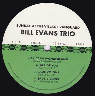 The Bill Evans Trio : Sunday At The Village Vanguard (LP, Album, RE + CD, Album, RE)