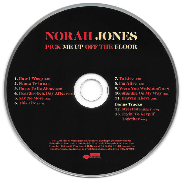 Norah Jones : Pick Me Up Off The Floor (CD, Album, Tar)