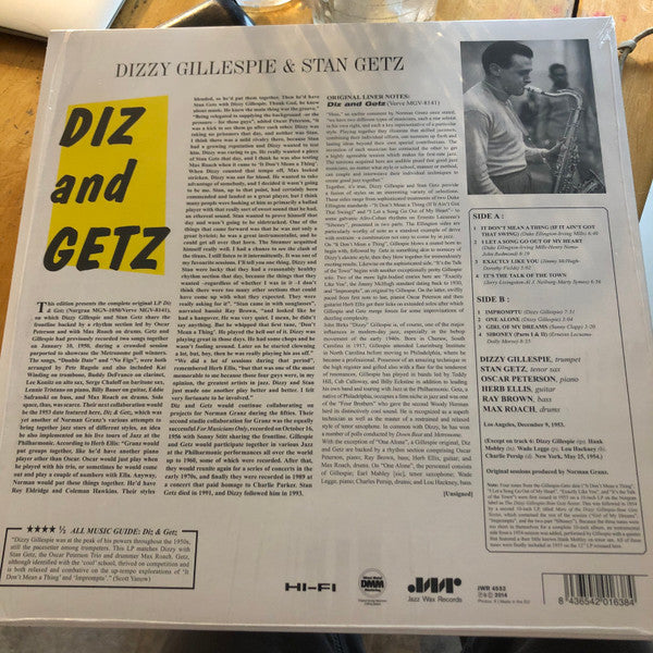 Dizzy Gillespie And Stan Getz : Diz And Getz (LP, Album, MP, RE, 180)
