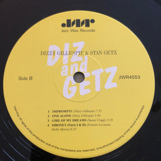 Dizzy Gillespie And Stan Getz : Diz And Getz (LP, Album, MP, RE, 180)