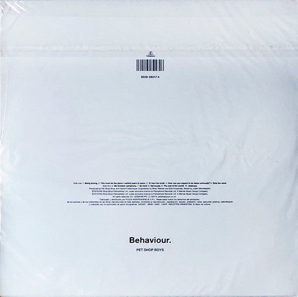 Pet Shop Boys : Behaviour (LP, Album, RE)