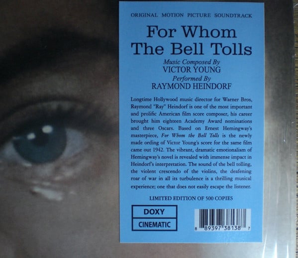 Victor Young, Ray Heindorf : For Whom The Bell Tolls (Original Motion Picture Soundtrack) (LP, Ltd, RE, 140)