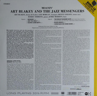 Art Blakey & The Jazz Messengers : Moanin’ (LP, Album, RE + CD, Album, RE)