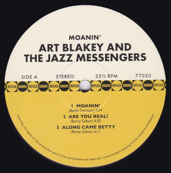Art Blakey & The Jazz Messengers : Moanin’ (LP, Album, RE + CD, Album, RE)