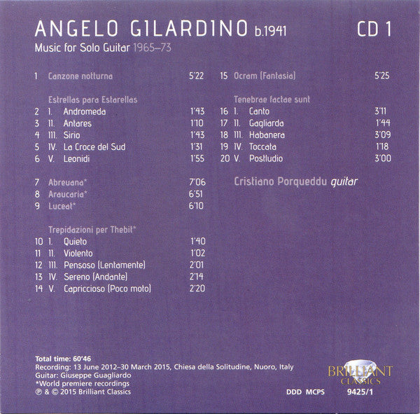 Angelo Gilardino - Cristiano Porqueddu : Complete Music For Solo Guitar · 1965–2013 (14xCD + Box)