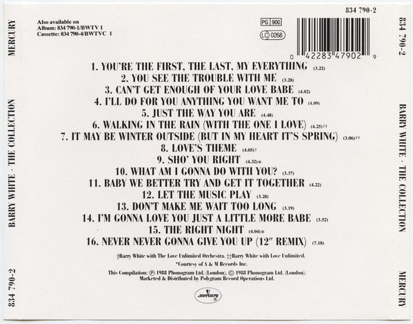 Barry White : The Collection (CD, Comp, RE)