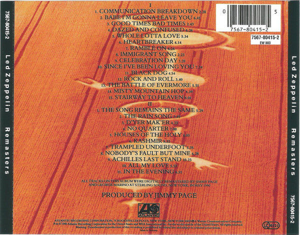 Led Zeppelin : Remasters (2xCD, Album, Comp, RE, RM, Sli)