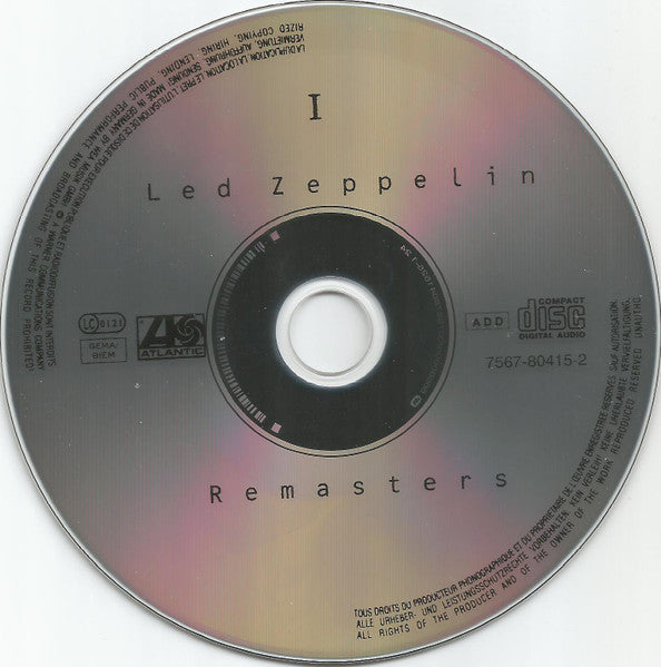 Led Zeppelin : Remasters (2xCD, Album, Comp, RE, RM, Sli)