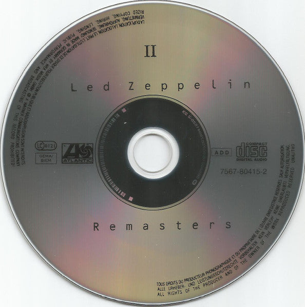 Led Zeppelin : Remasters (2xCD, Album, Comp, RE, RM, Sli)