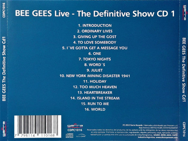 Bee Gees : Bee Gees Live - The Definitive Show (CD1) (CD, Unofficial)