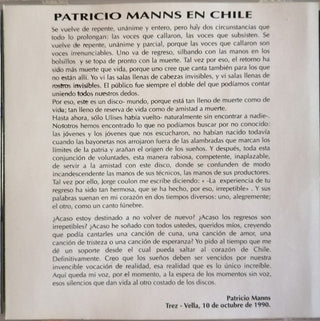 Patricio Manns : En Chile  (CD, Album, RE)
