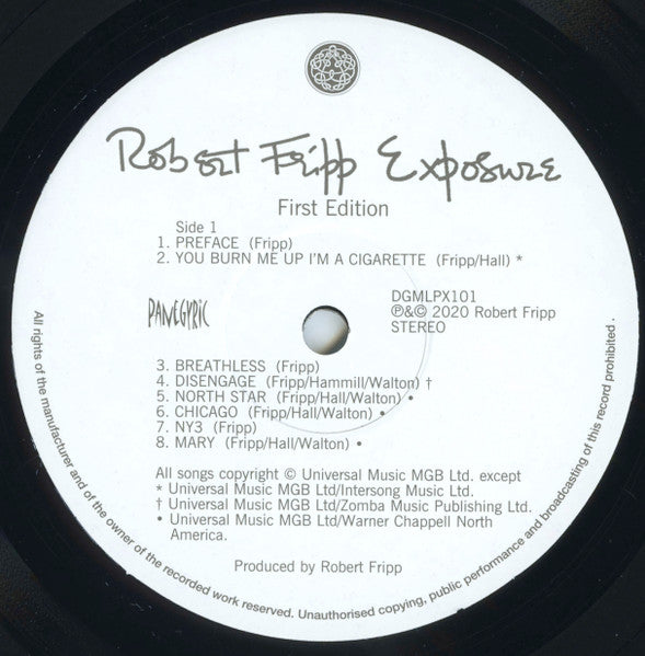 Robert Fripp : Exposure (2xLP, Album, RE, 200)