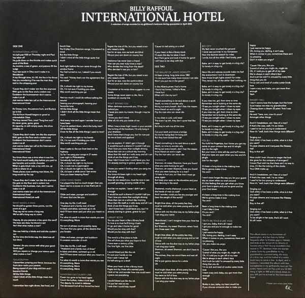 Billy Raffoul : International Hotel (LP, Album)