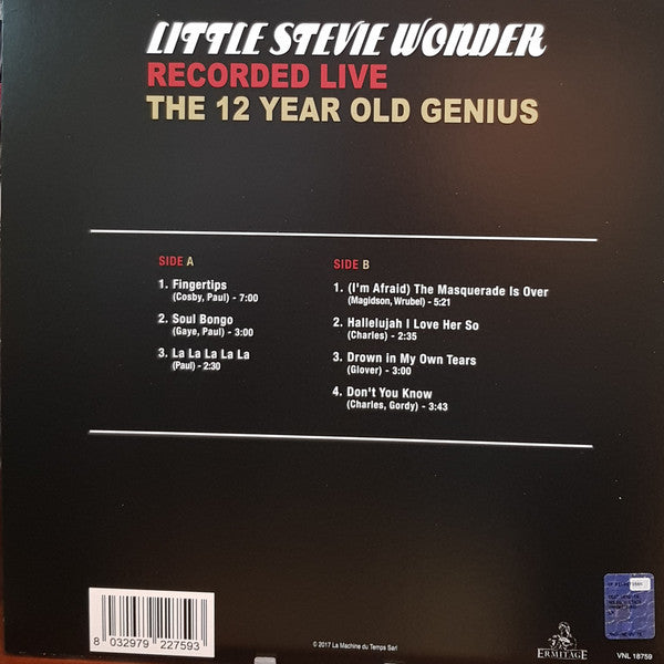Stevie Wonder : Recorded Live (The 12 Year Old Genius) (LP, Album, Ltd, RE, RM, Unofficial, 180)