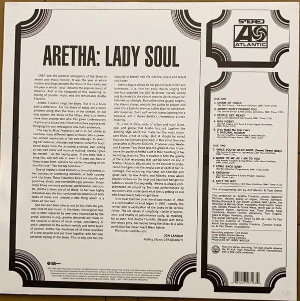 Aretha Franklin : Lady Soul (LP, Album, RE)