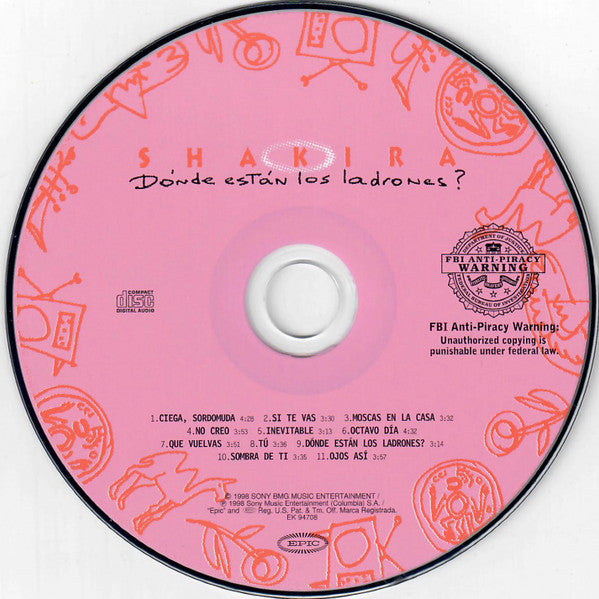 Shakira : Dónde Están Los Ladrones? (CD, Album, RE)