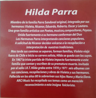 Hilda Parra : El Cantar De Hilda Parra (CD, Comp)