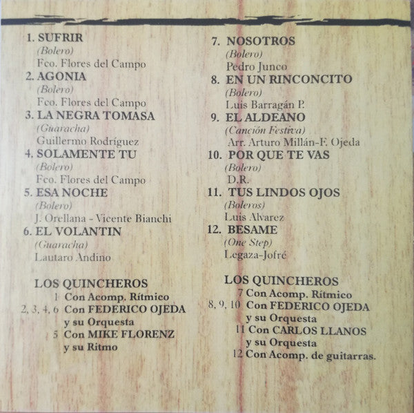 Los Quincheros : Del Recuerdo (CD, Comp, RM)