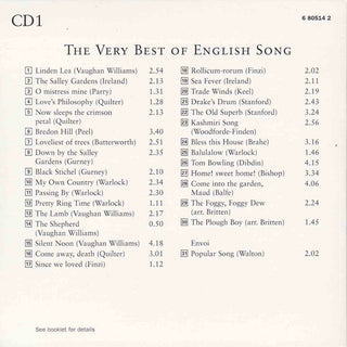 Benjamin Britten · William Byrd · Frederick Delius · Sir Edward Elgar · Charles Hubert Hastings Parry · Henry Purcell · Charles Villiers Stanford · Ralph Vaughan Williams · Sir William Walton - Thomas Allen · Janet Baker · Ian Bostridge · Alfred Deller ·  : The Very Best Of English Song (Box, Album, Comp + 5xCD, Comp, Mono, RM)