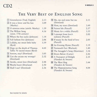 Benjamin Britten · William Byrd · Frederick Delius · Sir Edward Elgar · Charles Hubert Hastings Parry · Henry Purcell · Charles Villiers Stanford · Ralph Vaughan Williams · Sir William Walton - Thomas Allen · Janet Baker · Ian Bostridge · Alfred Deller ·  : The Very Best Of English Song (Box, Album, Comp + 5xCD, Comp, Mono, RM)